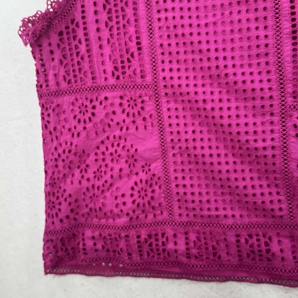 New $108 Sundance Lyra Eyelet Boho Sleeveless Blouse Top Women's XL Fuscia Pink - Picture 13 of 13